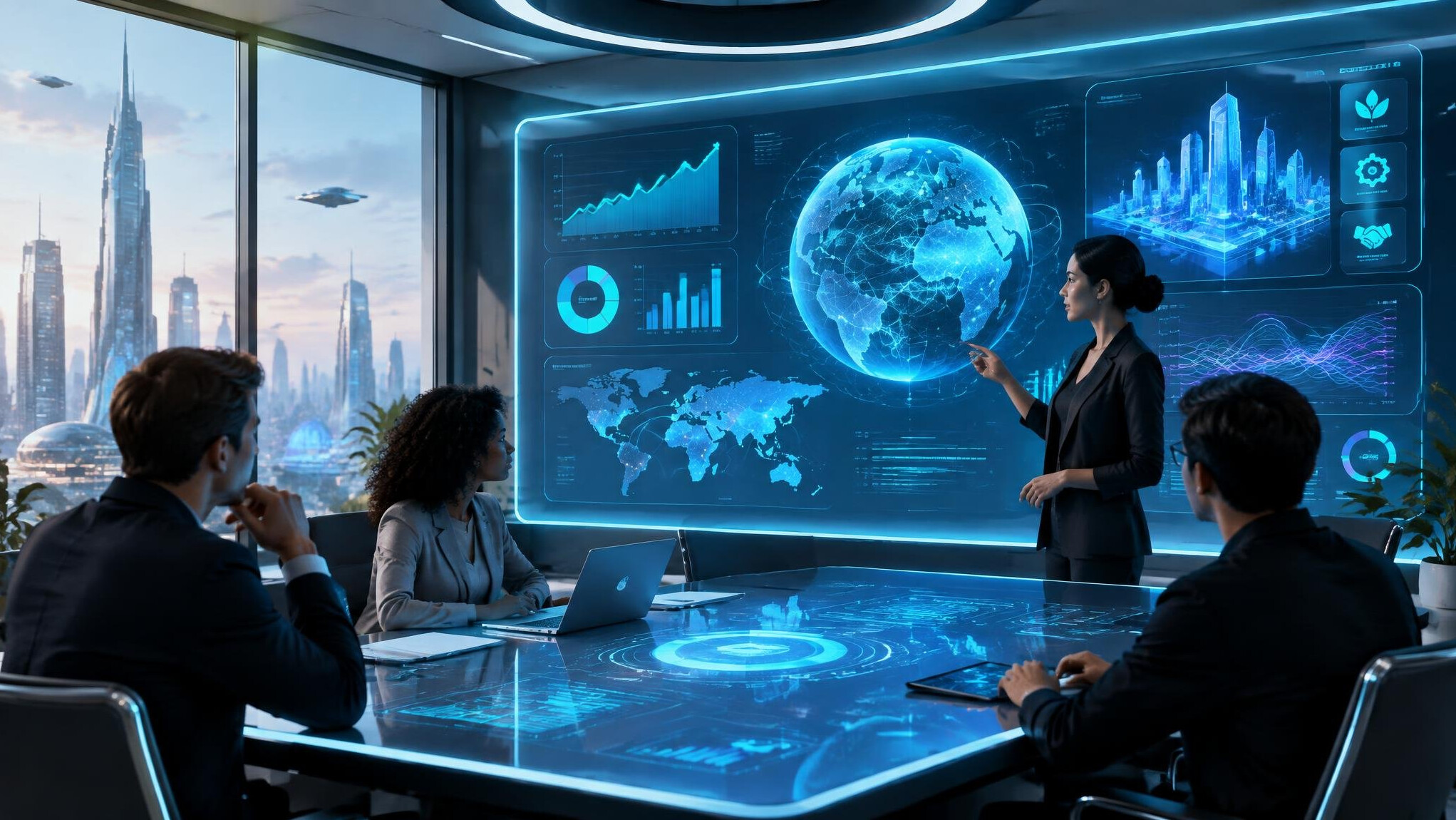 futuristic digital dashboard