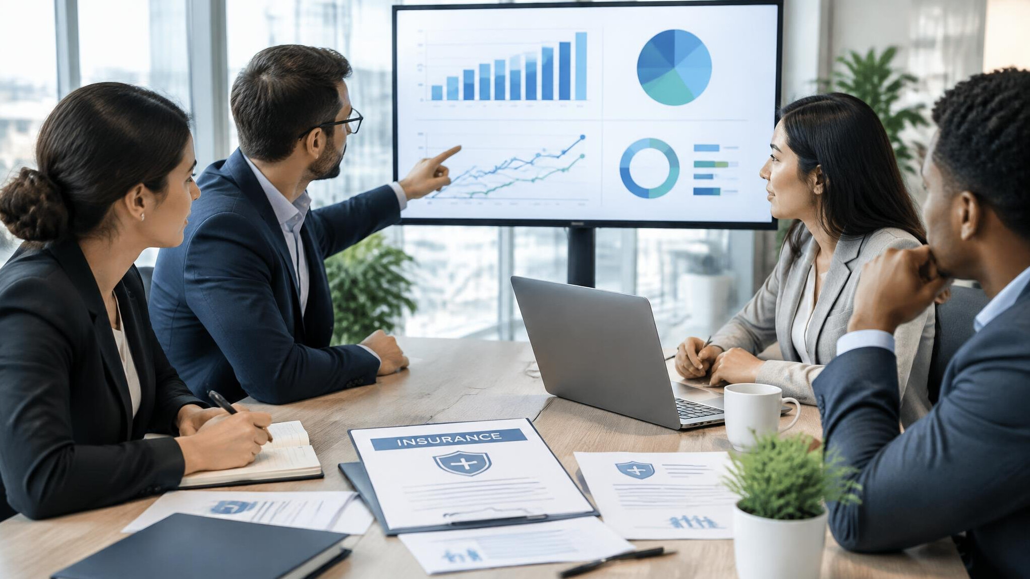 data analysis charts on screen